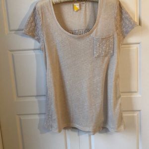 Anthropologie knit back cap sleeve shirt